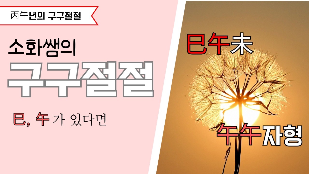 사주에 巳화나 午화가 있어 더욱 뜨거워지면...!! [巳午未, 午午자형]