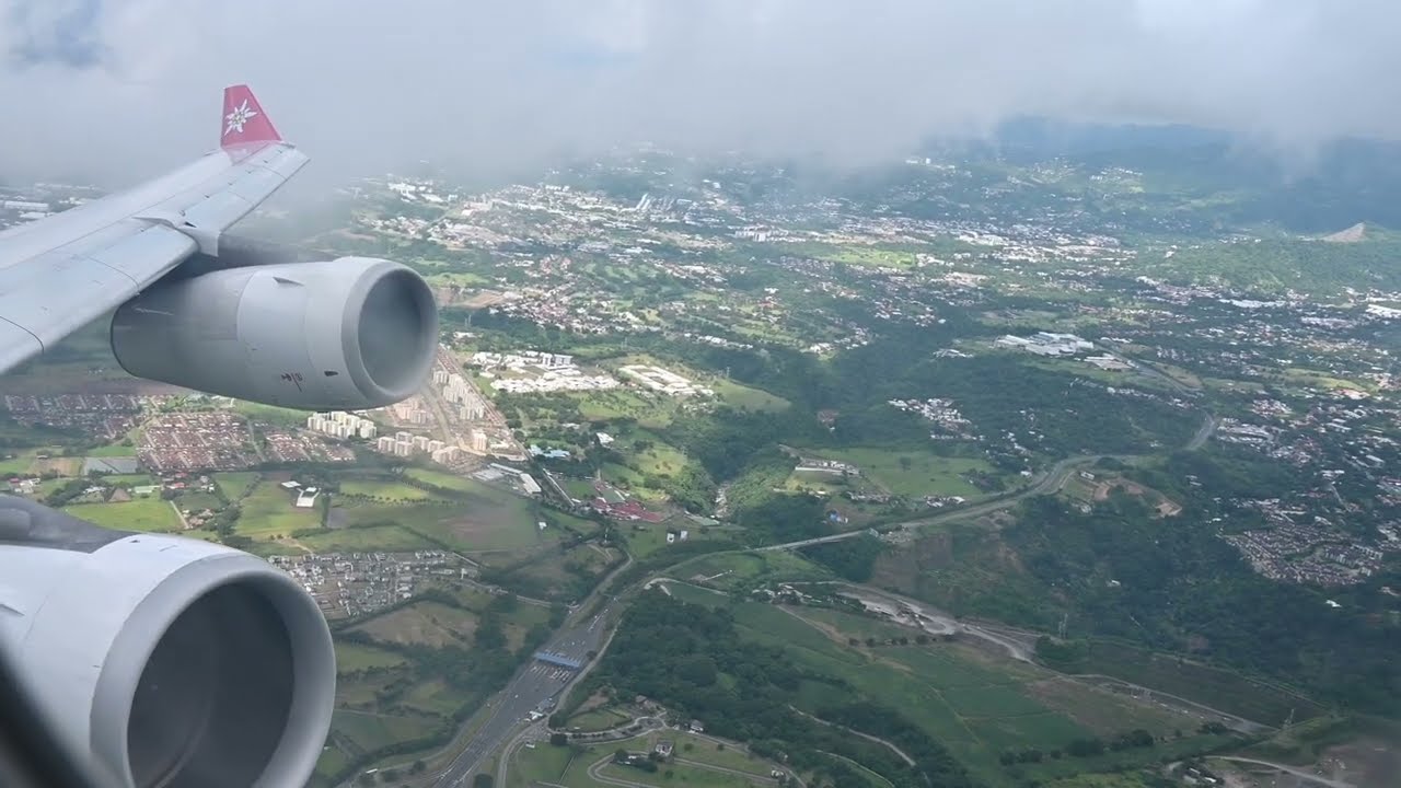 BEAUTIFUL!!! Edelweiss A340-300 takeoff from San Jose Costa Rica