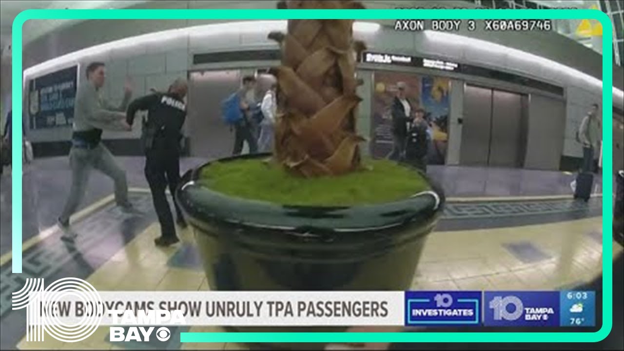 Bodycam footage shows unruly passenger behavior at Tampa International Airport