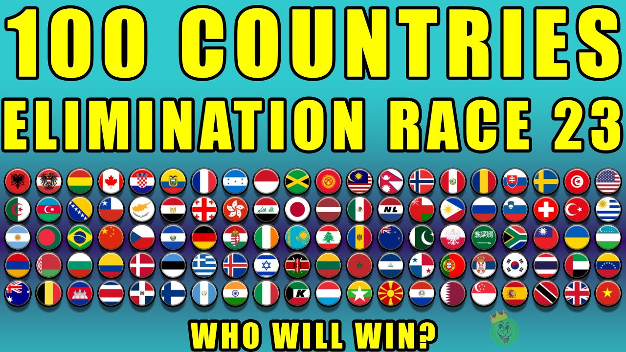 100 Countries Elimination Marble Race in Algodoo #23 \ Marble Race King