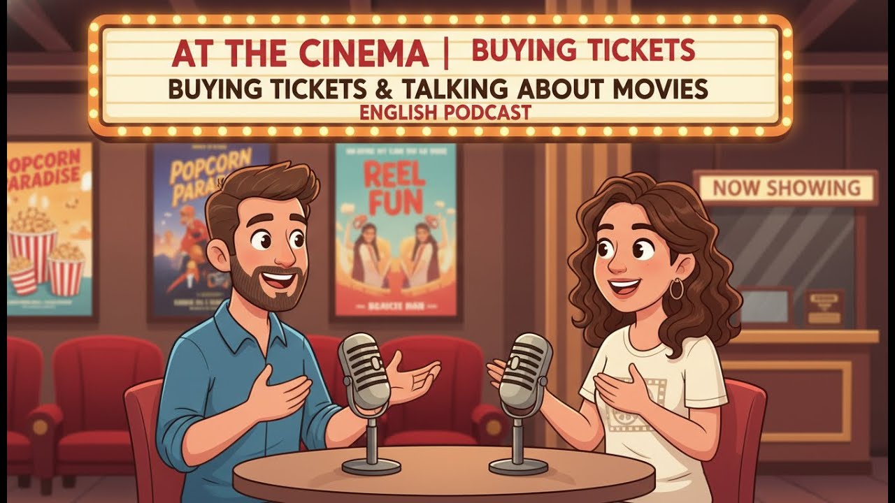 At the Cinema | Buying Tickets & Talking About Movies | English Podcast