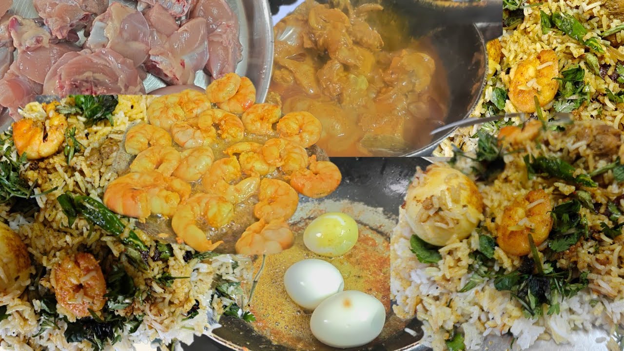 Chicken Prawn Egg Biryani | Ultimate Mixed Non-Veg Biryani Recipe 🍗🍤🥚 | Hotel Style Dum Biryani