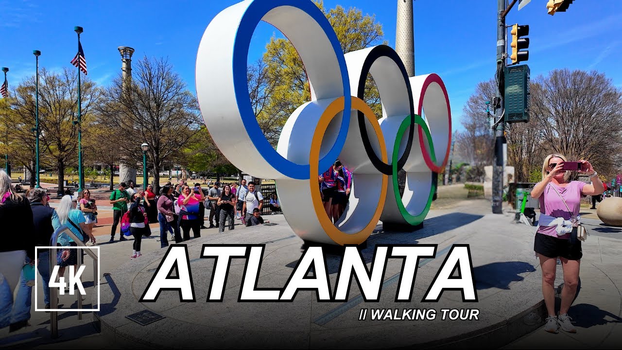 Atlanta 2025 Walking Tour in 4K - Centennial Olympic Park, GA Aquarium, Coca-Cola Factory