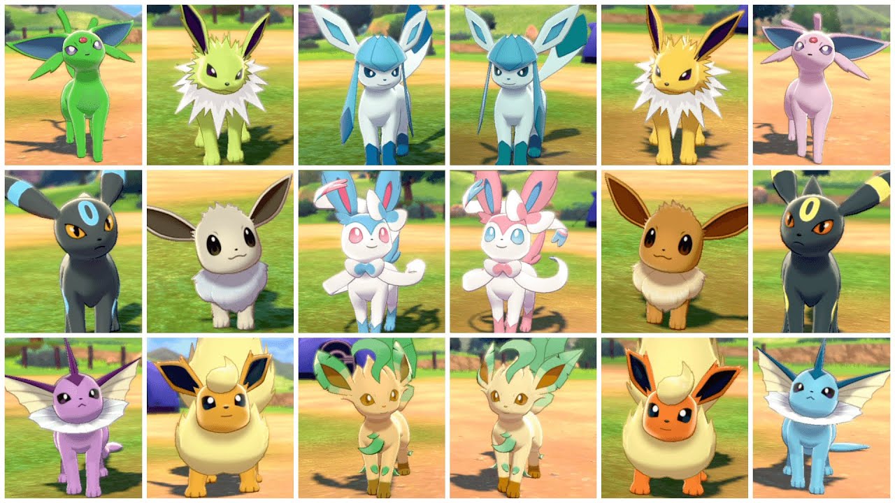 【ポケモンソード・シールド】色違いブイズたちのかわいいシーン集 【 Eeveelution】【Cute Moments】【Shiny】