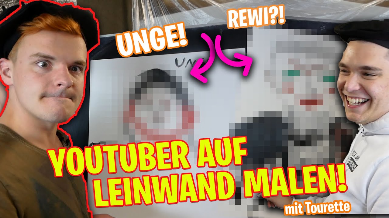 Tourette malt YouTuber auf Leinwand