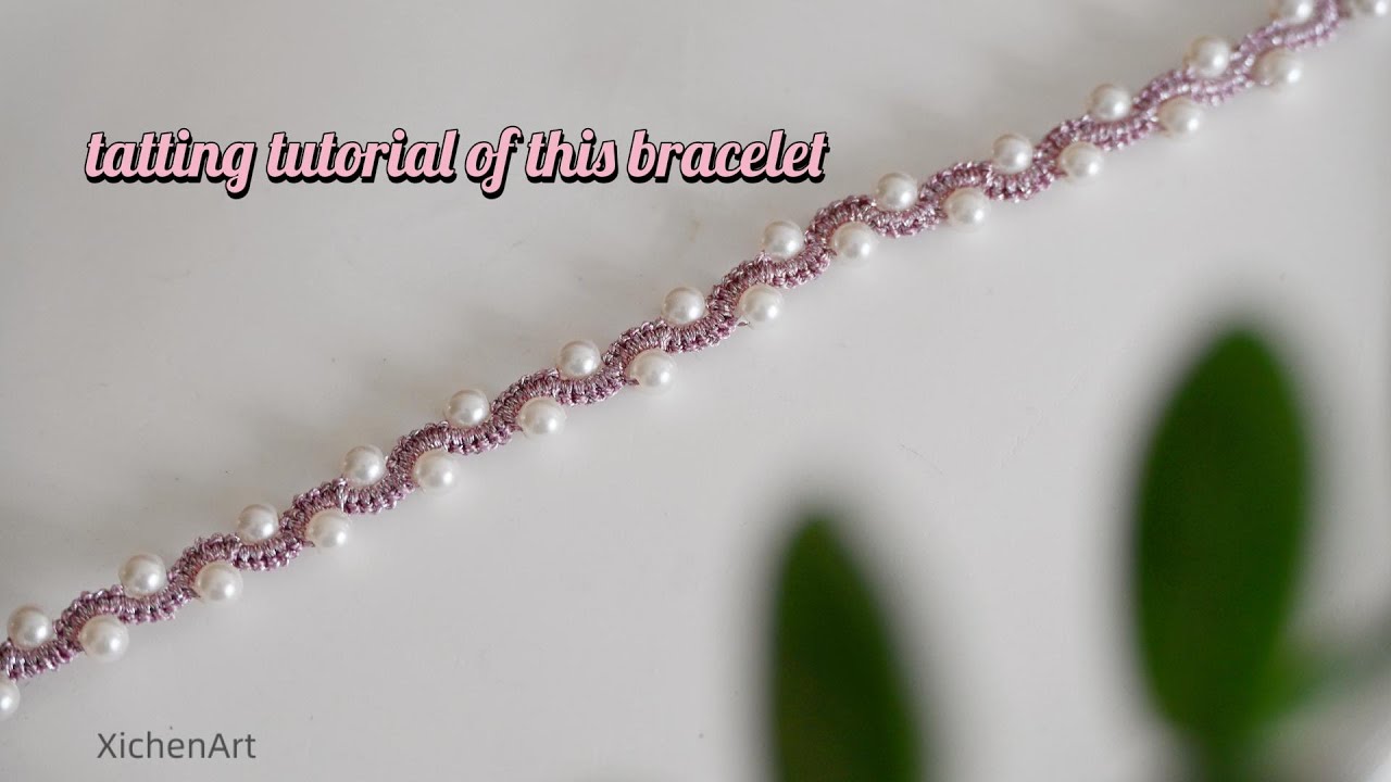 tatting bracelet with pearls