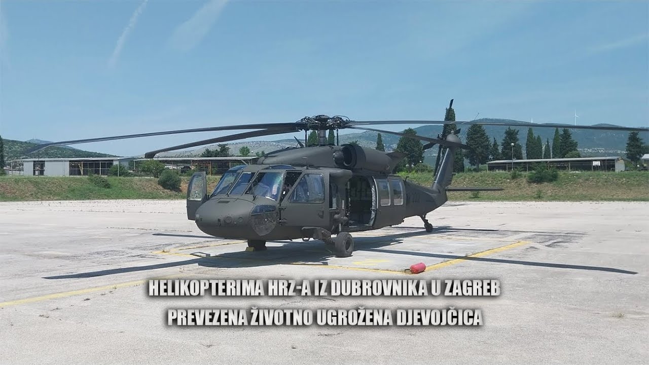 Helikopterima HRZ-a iz Dubrovnika u Zagreb prevezena životno ugrožena djevojčica