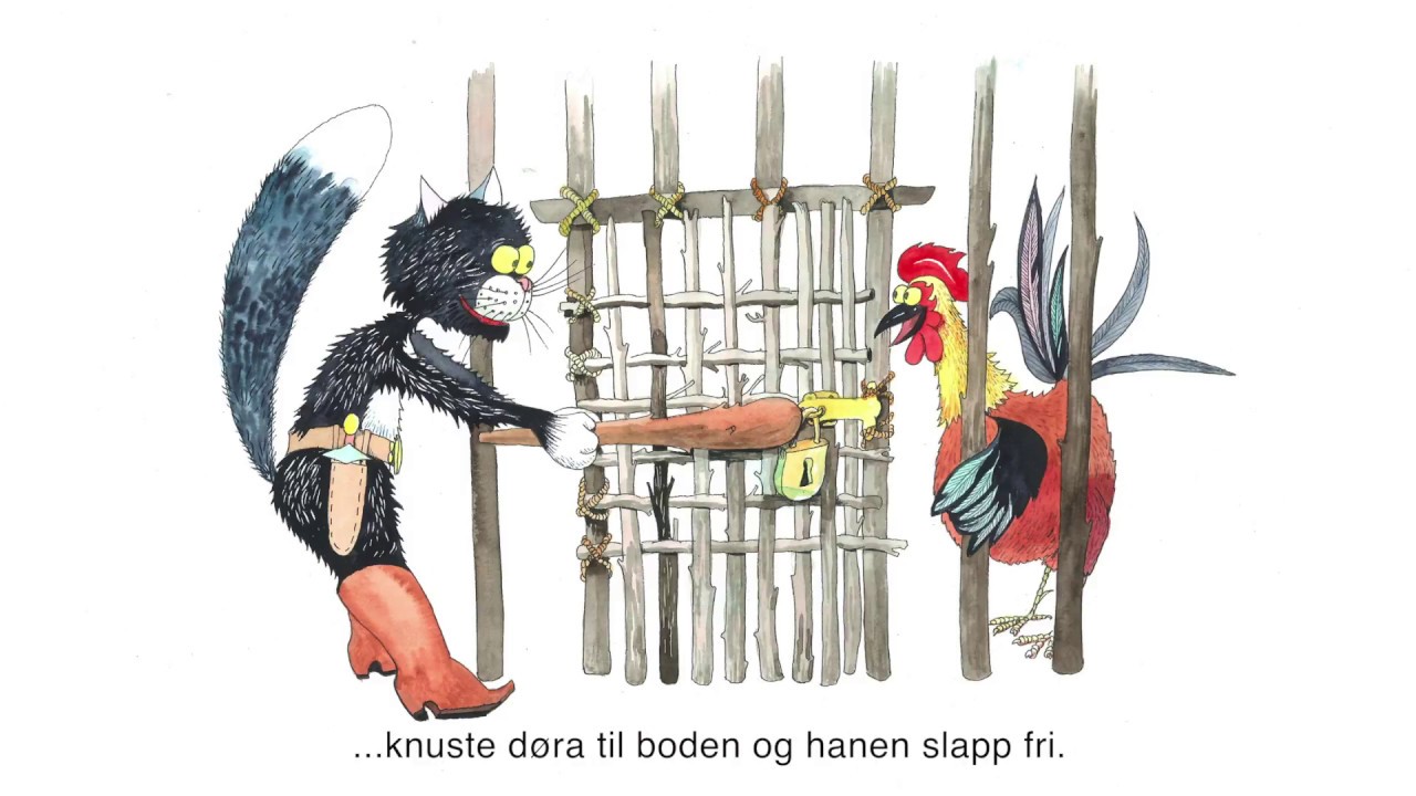 Katten og hanen - norsk tale og tekst