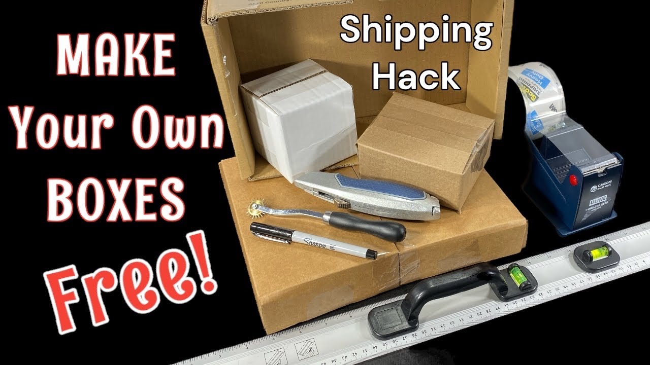 DIY how to make FREE cardboard packing shipping BOXES ebay ReSeller