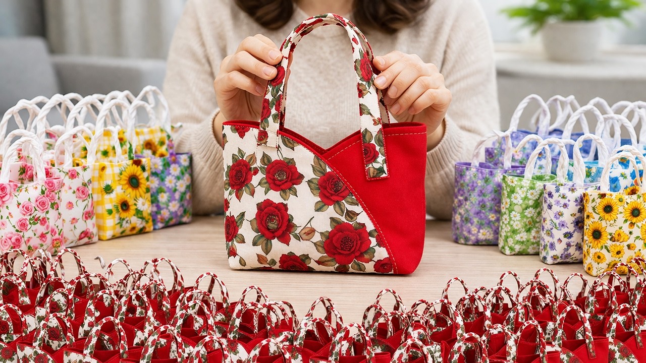 Viral Handmade Floral Mini Tote Bag &ndash; Cute Aesthetic Gift & Everyday Essential