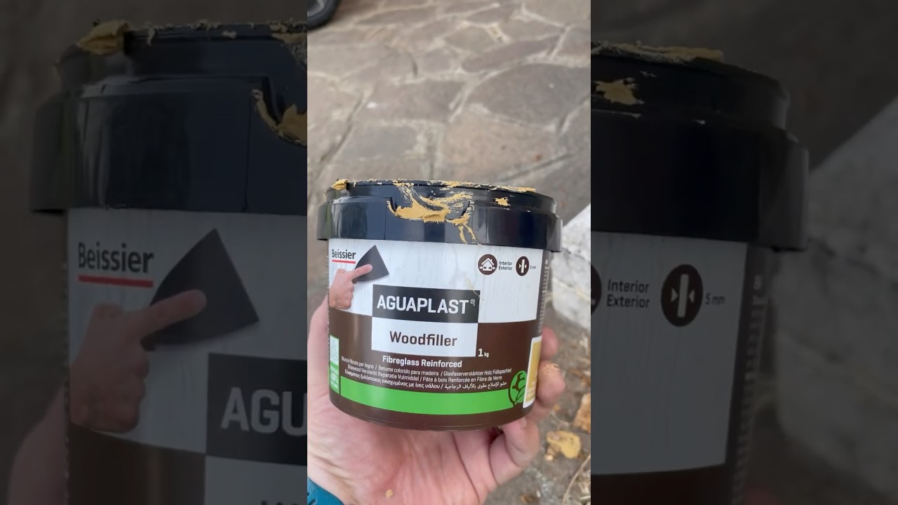 Ricostruzione trave con stucco fibroso per legno. NON CREPA✅❤️#viralvideo #video #diy #woodworking