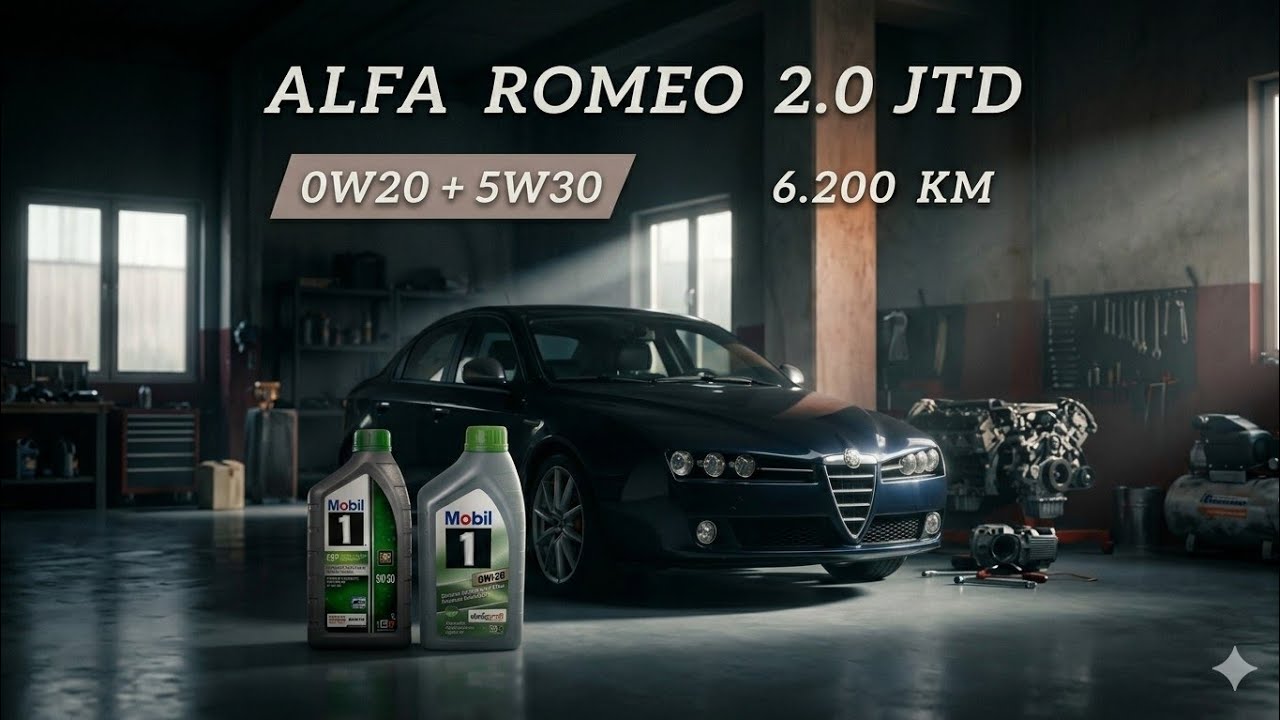 Prueba de aceite usado con 6200km en Alfa  Romeo 2.0 JTD [Mix Mobil 1 5w30+0w20]
