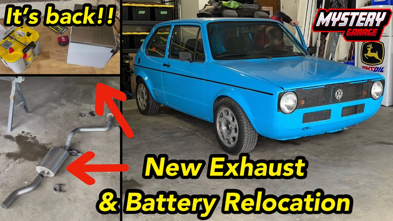 Mk1 Golf 2.0 ABA Swap / NEW EXHAUST SYSTEM AND BATTERY RELOCATION / Volkswagen VW Rabbit Citi Cabrio
