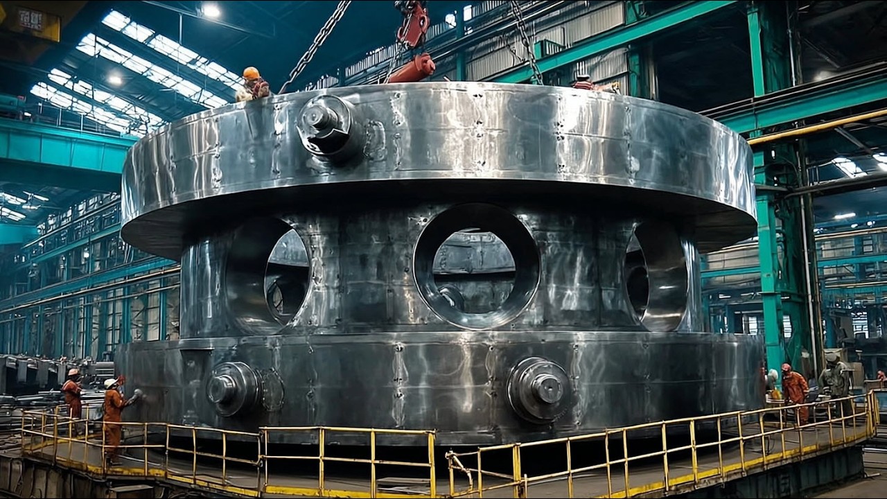 Inside Giant Nuclear Reactor Installations. Advanced energy and industrial manufacturing
