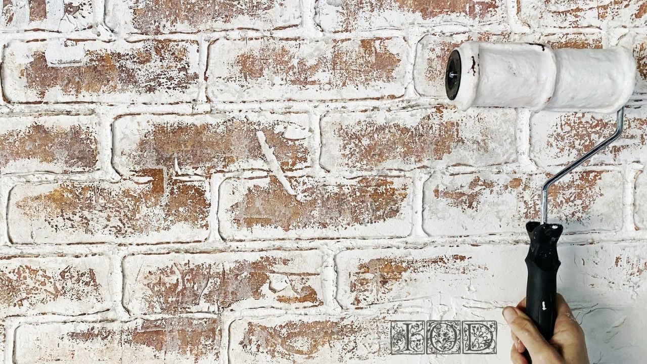 DIY Faux Brick for Walls, Fireplaces, Backsplashes and More with the IOD Brick Texture Roller