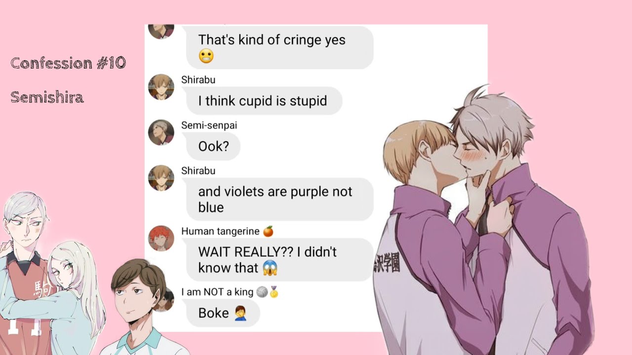 Haikyuu || Confessions #10 || Semishira || Lyrics prank ~ I hate love songs