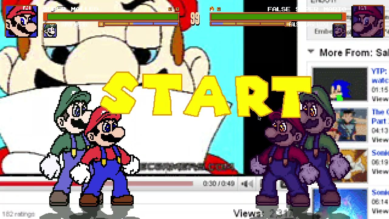Batalha de MUGEN #834: Super Malleo Bros vs False Super Mario Bros