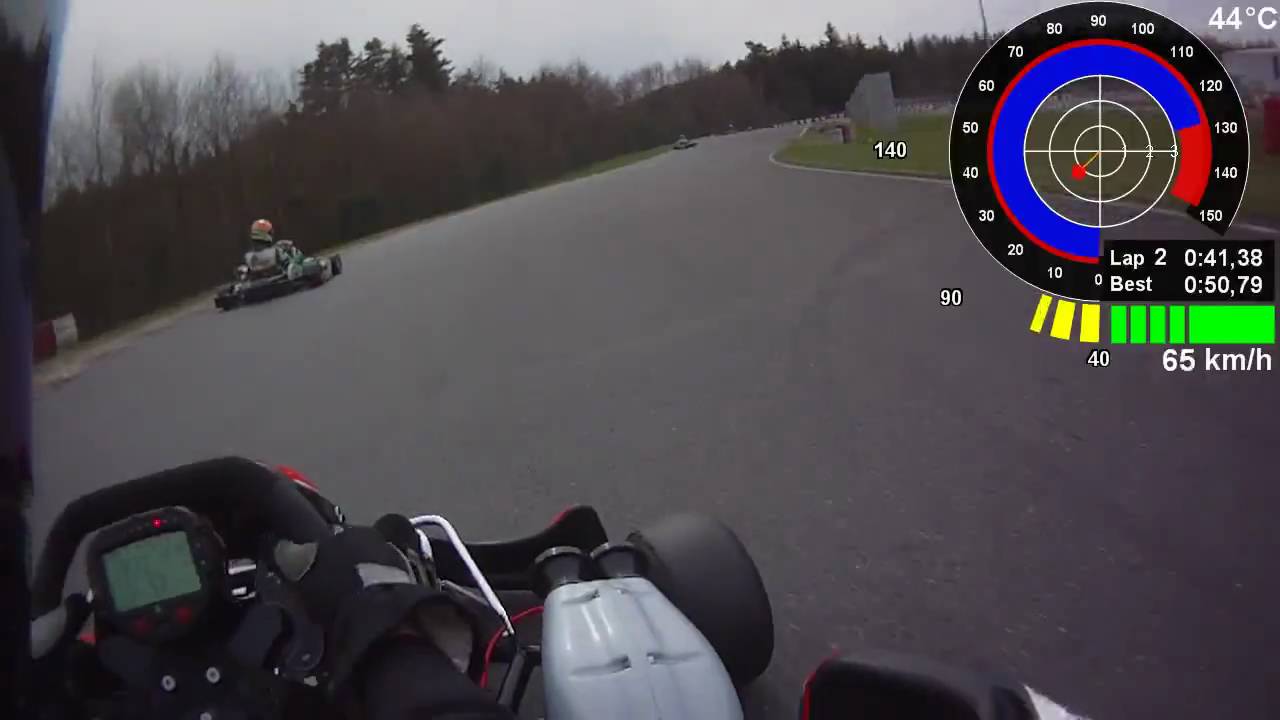 Wackersdorf Kart Onboard Telemetrie Data Helmet Cam Video Chase 18.04.2010 last turn of weekend