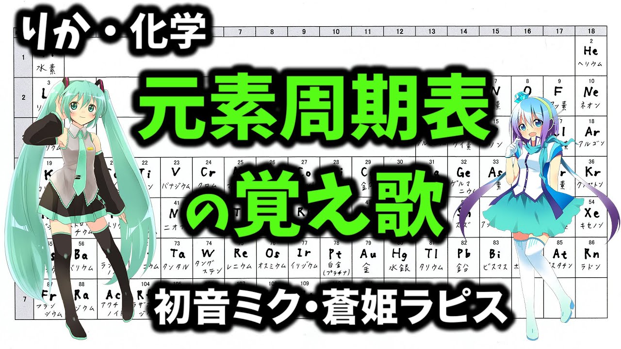 🌟元素周期表の覚え歌【ミク☓ラピス☓フィドロサミル】