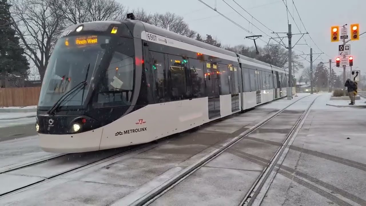 First Finch West LRT Vehicles on Opening Day of Line 6 in Toronto - TTC and Metrolinx
