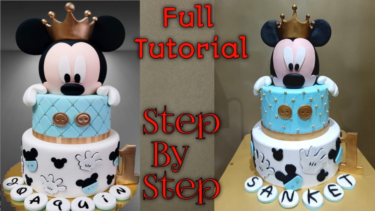 3 Tier Mickey Mouse Birthday Cake | Mickey Mouse 1st Birthday Cake Design | Mickey Mouse Theme Cake