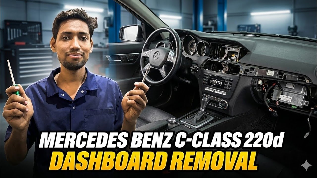 Mercedes-Benz C class 220d dashboard remove// cooling coil leakage problem 😲