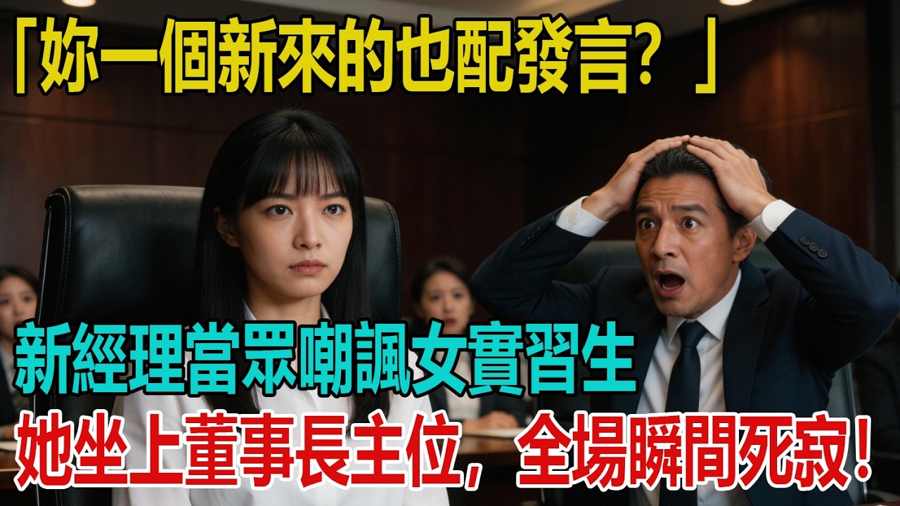 「妳一個新來的也配發言？」新經理在股東大會上嘲諷實習生，不料她淡定走到董事長主位坐下，全場瞬間死寂！ ｜小婷說故事