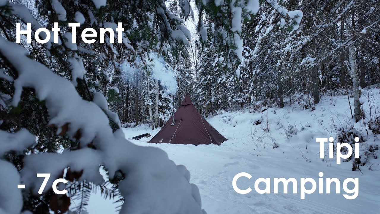 Solo Winter Camping Night in Snowy Woods | Comfortable Camp Setup
