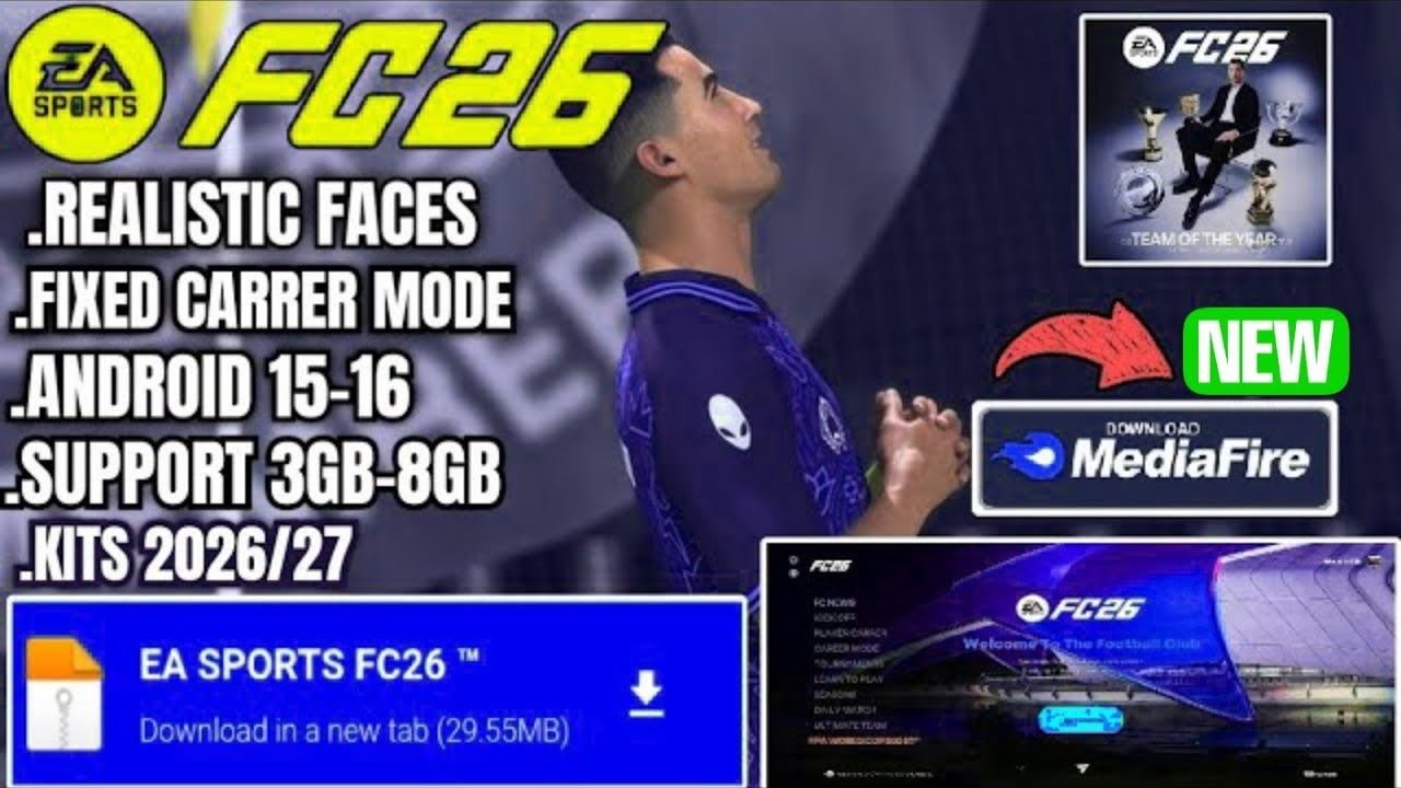 EA SPORTS FC26 MOD FIFA 16 MOBILE ANDROID OFFLINE REALISTIC GAMEPLAY ATTRIBUTE CONVERT FIFA 22 