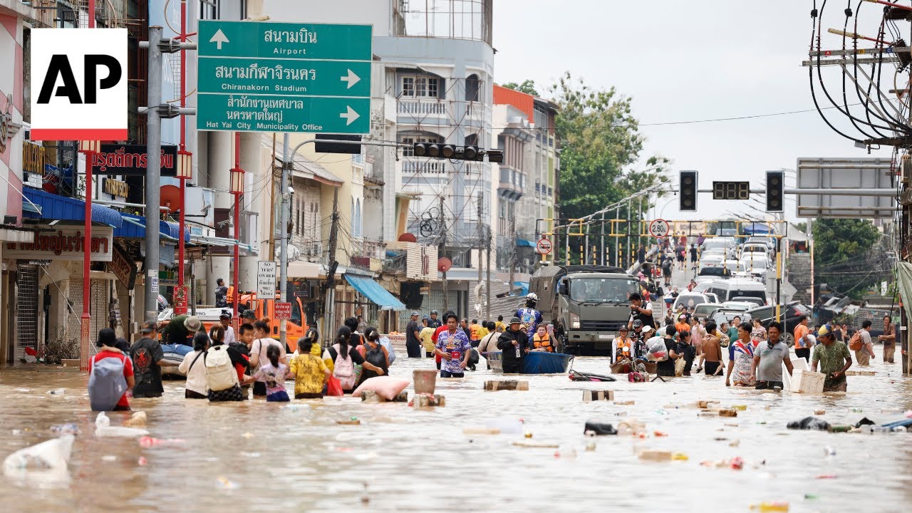 Scene in Thailand as flooding death toll rises to more than 80 people