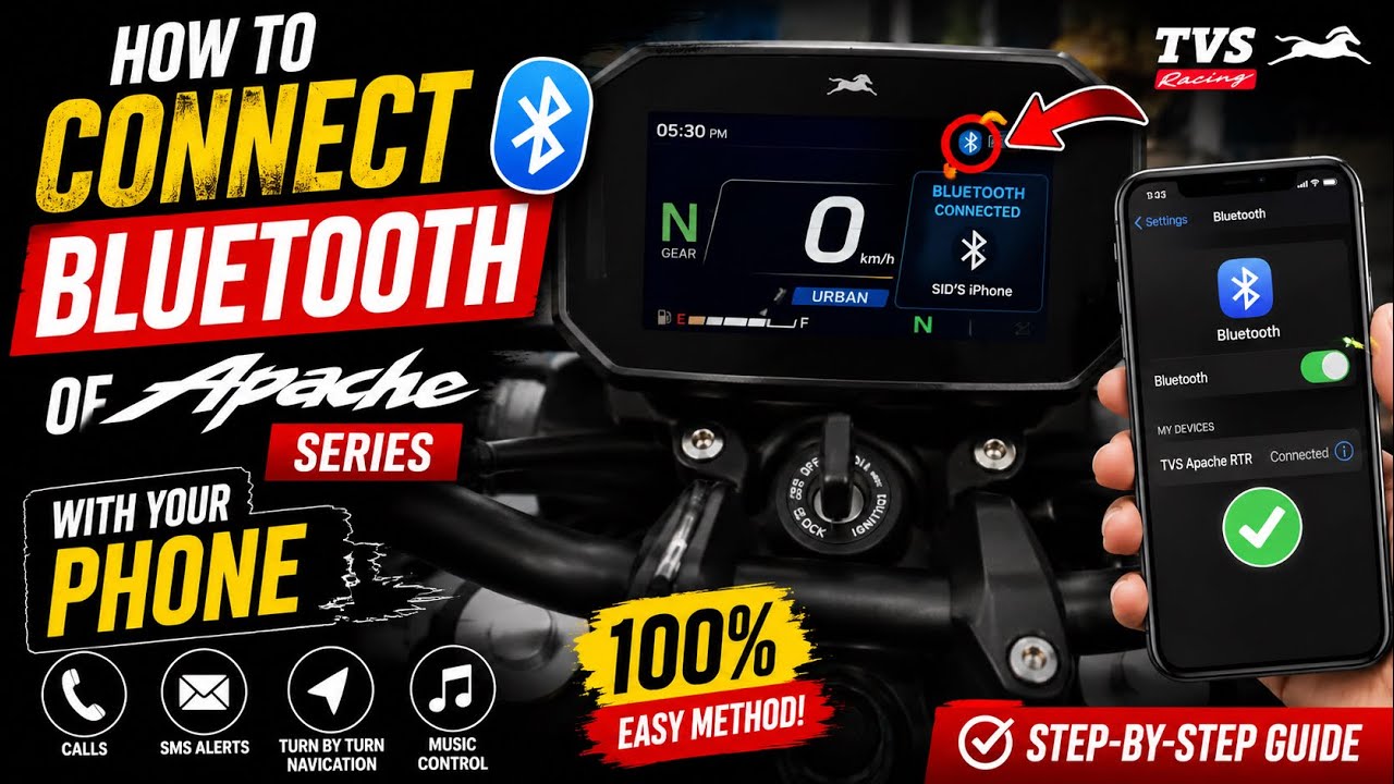 How to connect Bluetooth in TVS Apache RTR 160 4V | Step-by-step