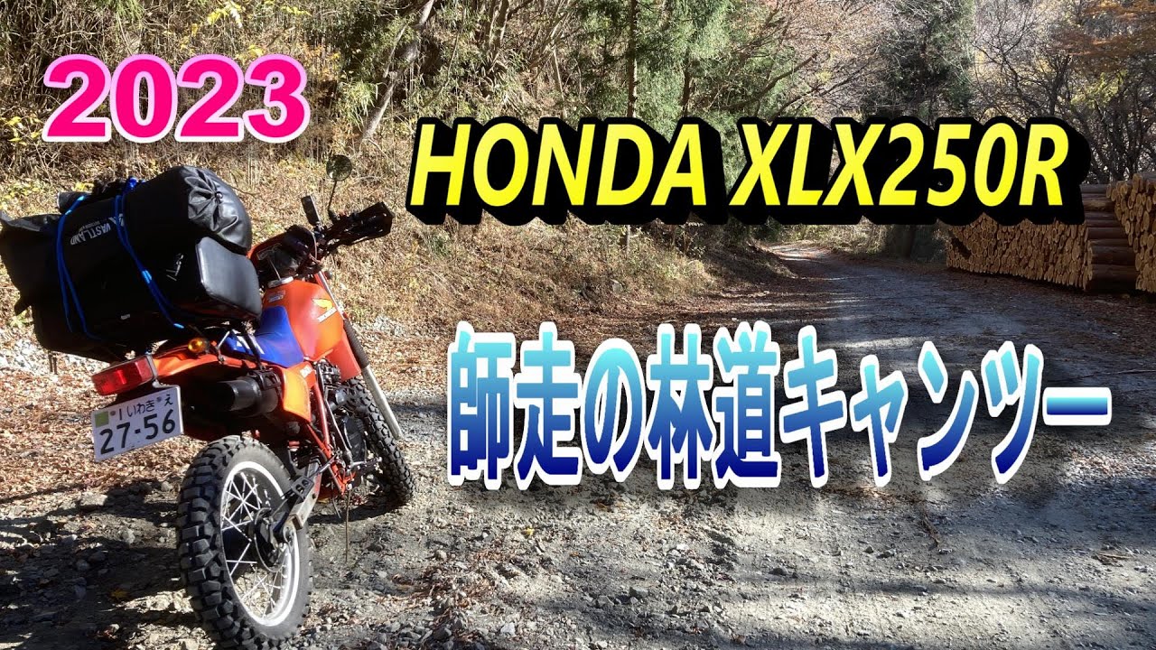 観覧注意！2023.12.4 師走の林道キャンツー XLX250R 三大明神 鮫川村 鹿角平観光牧場 ソロキャン 焚き火  転倒