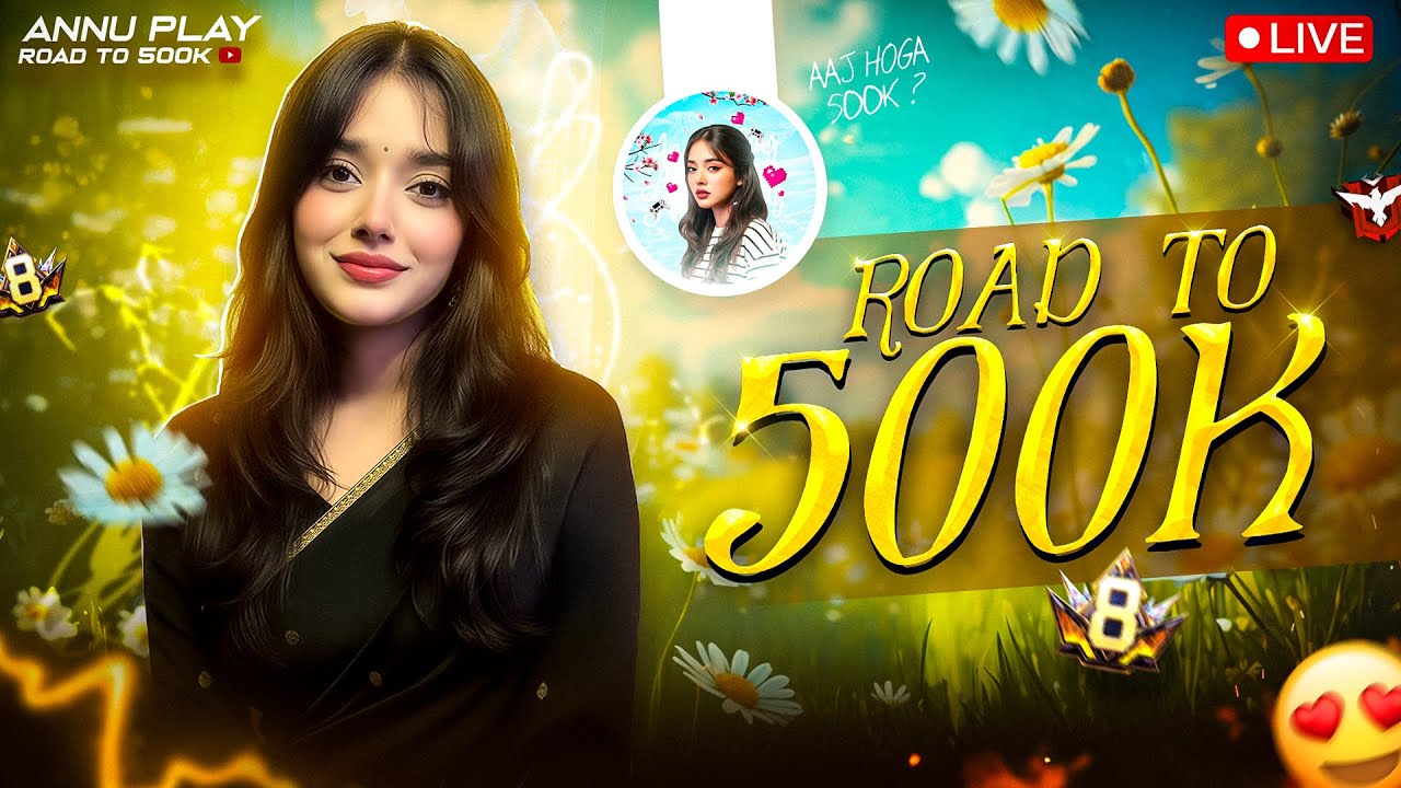 FINALLY 500K LIVE Annu Play|| Road To 500K  Booyah!❤ || #freefirelive #shortfeed #femalegamers