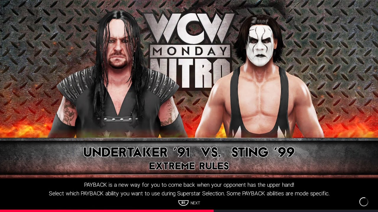【PS4】WWE 2K19 Undertaker '99 vs Sting '99