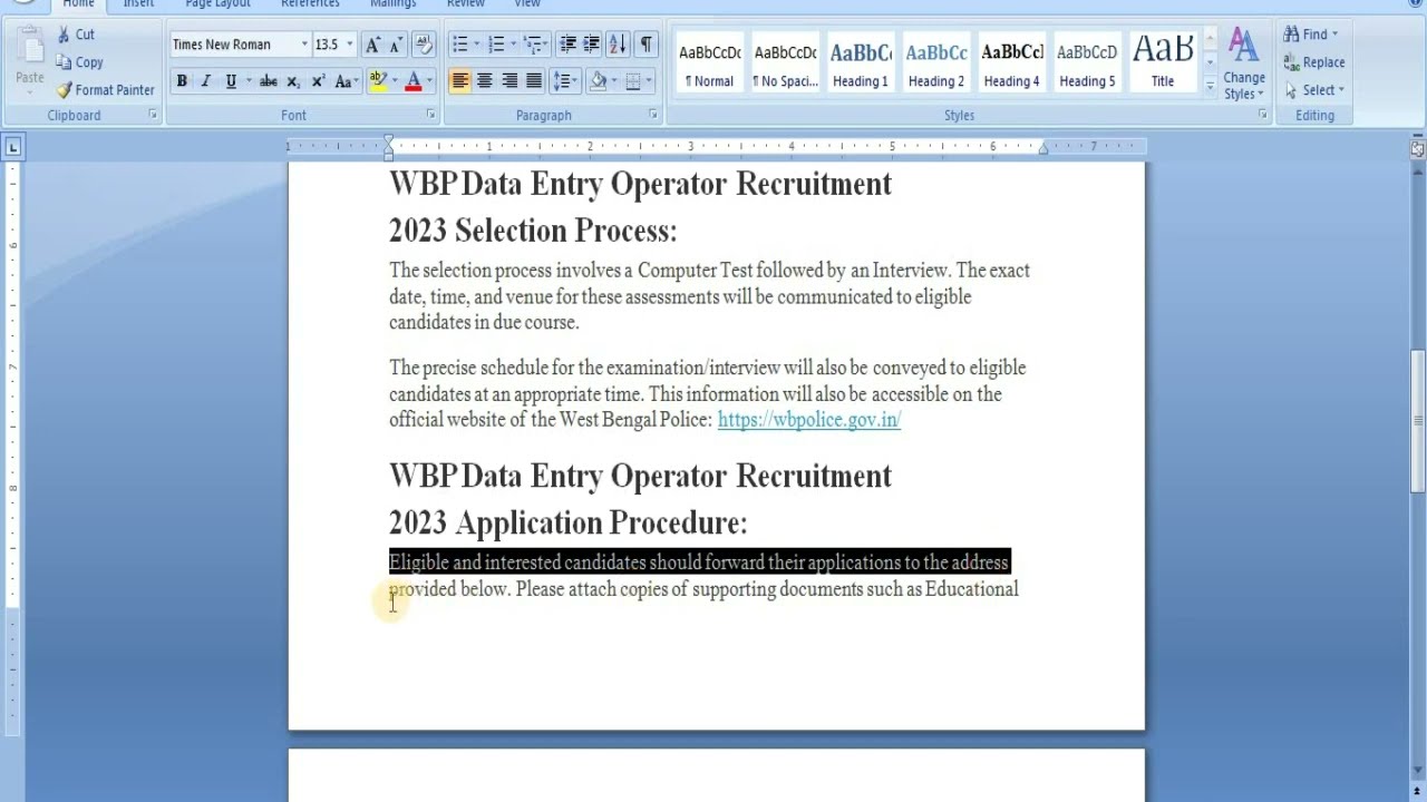 WB DATA ENTRY OPERATOR RECRUITMENT 2023 | N VARIETIES |