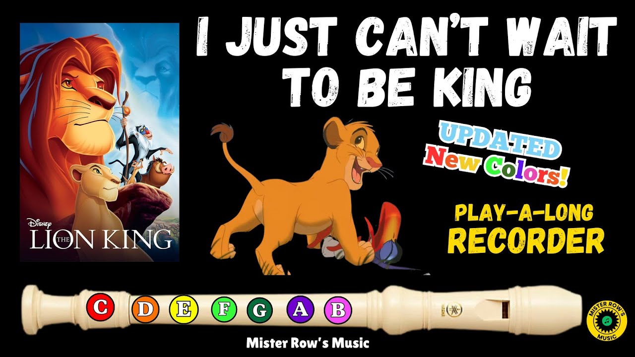 THE LION KING | I Just Can't Wait to Be King | NOTES B A G | Level 2 - Recorder