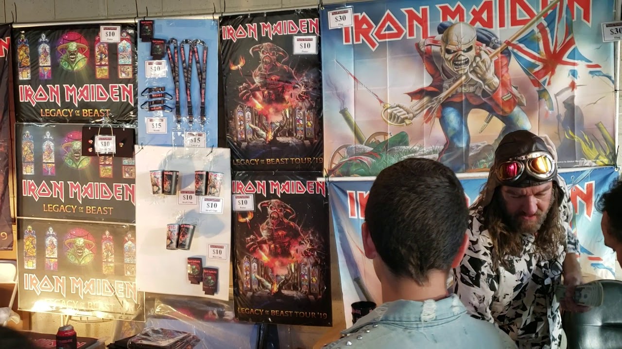 2019 09 Iron Maiden Merch Booth // Legacy of the Beast Banc of California Stadium Los Angeles, CA