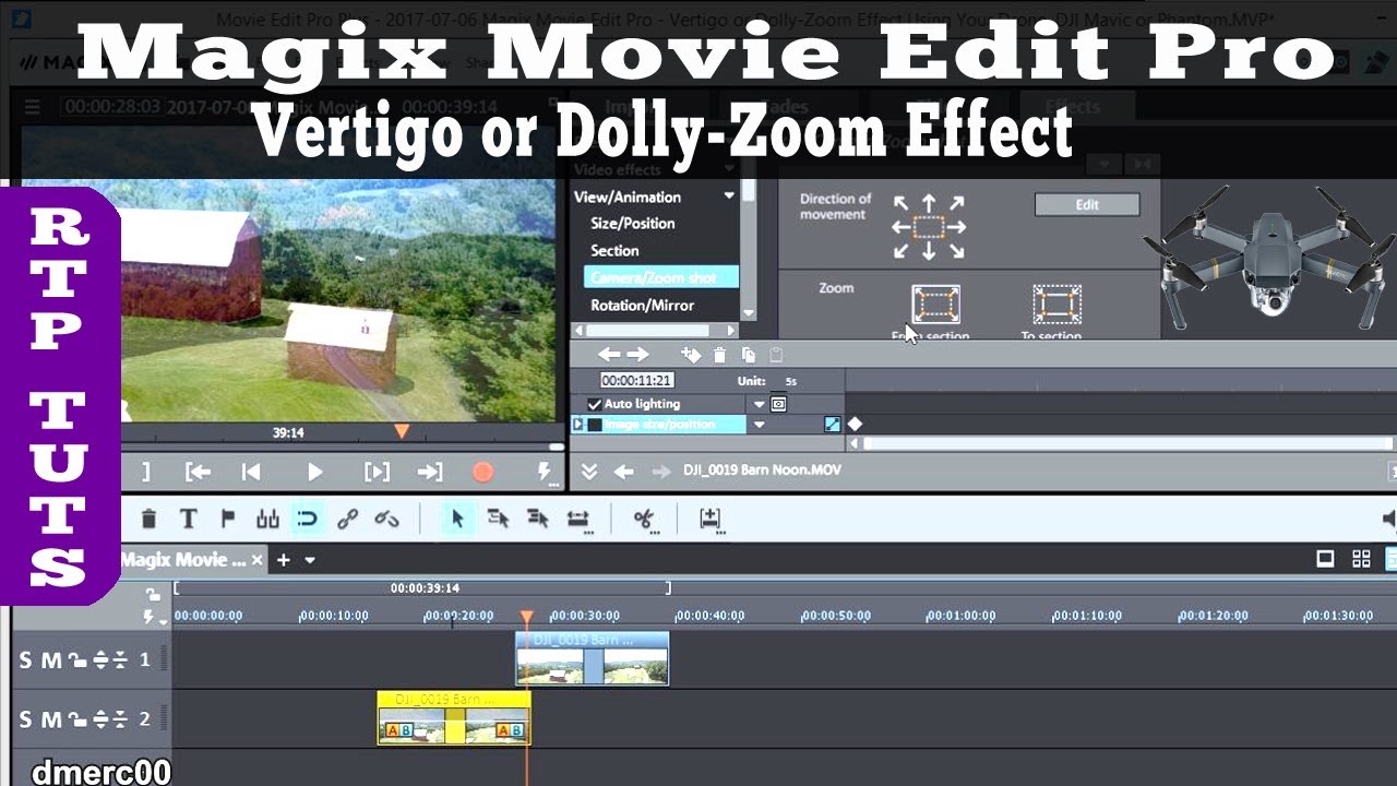 Magix Movie Edit Pro ▪ Vertigo or Dolly Zoom Effect with Drone Footage ▪ DJI Mavic or Phantom