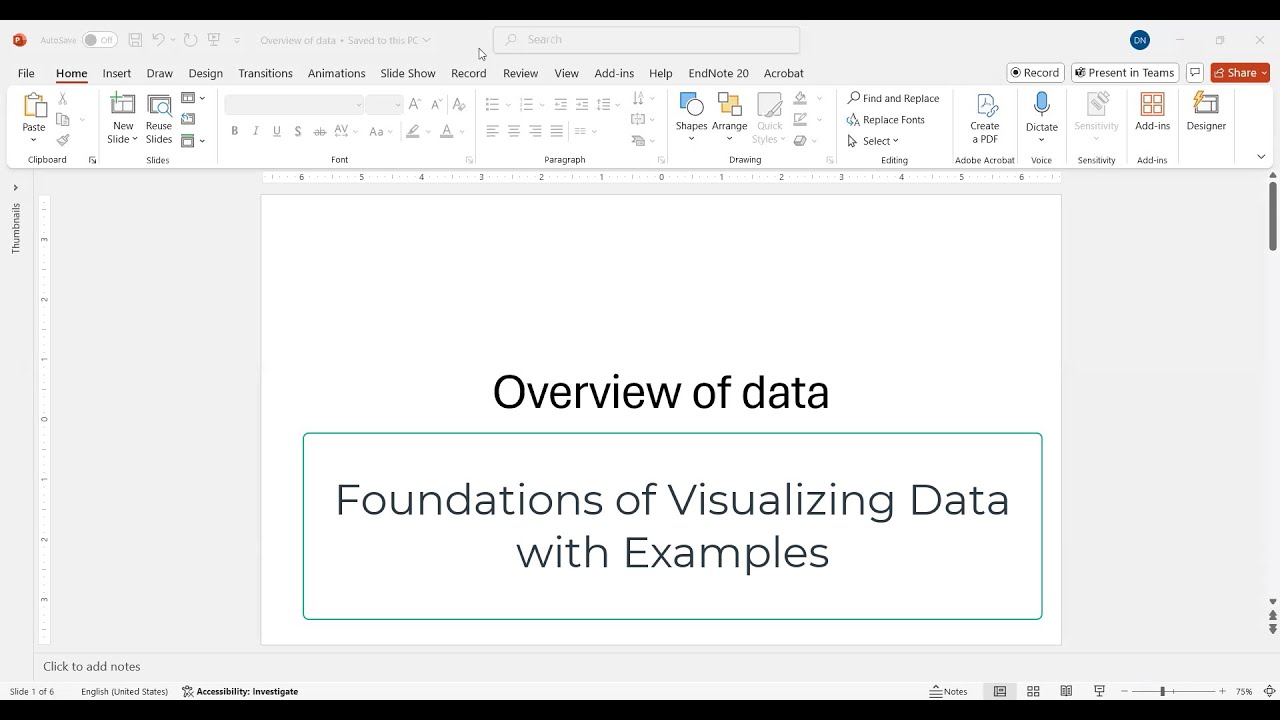 Foundations of Visualizing Data with Examples
