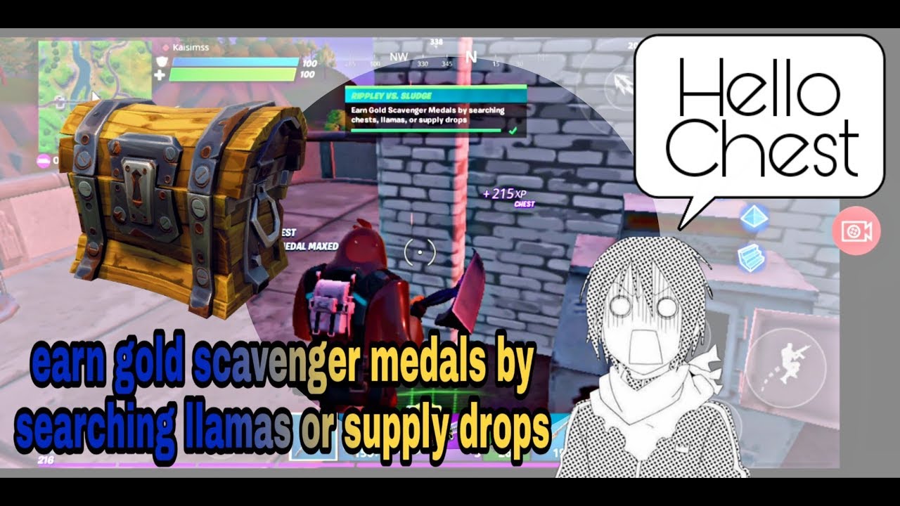 earn gold scavenger medals by searching llamas or supply drops