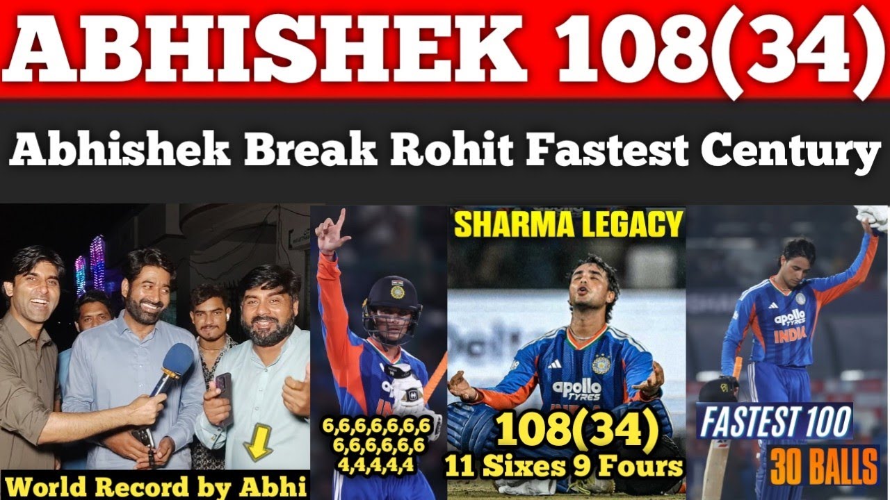 Abhishek Sharma Record Fastest Ever 100 on 30 Balls In T20 Cricket History 😂 | | Pak Reactions