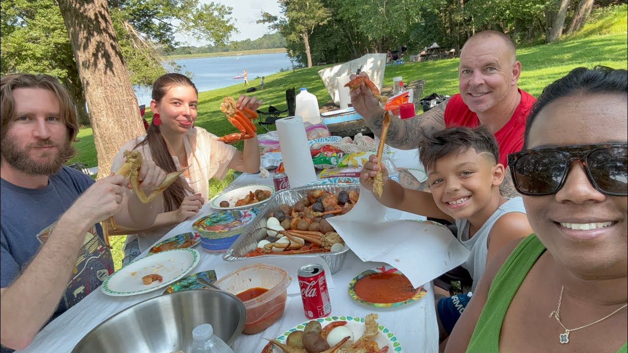 ❤️ 🇬🇾 RELAXING DAY AND MAKING SEAFOOD BOIL IN THE PARK ❤️ 🇬🇾 