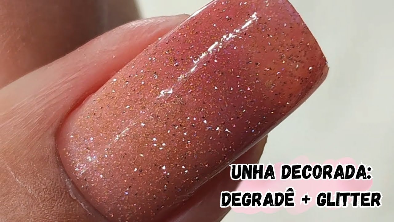 UNHA DECORADA FÁCIL: DEGRADÊ ROSA + GLITTER REFLETIVO TUTORIAL 