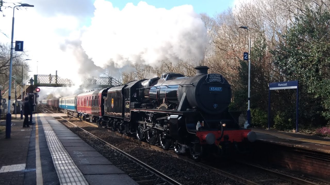 45407 Lancs Fusilier and Triple-Headed Statesman at Leyland, Huncoat, and Whalley 14/3/26