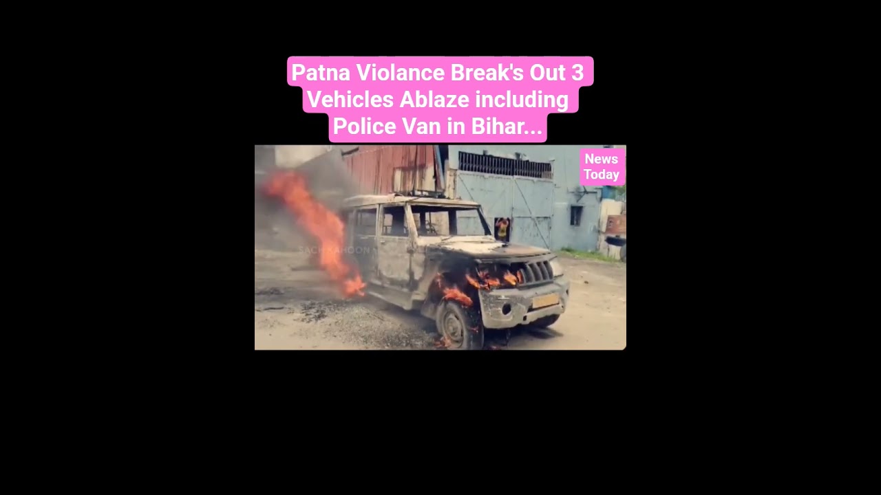 Patna Violance Break's Out the Vehicle hit the Man while he Crossing the road in Bihar #news..