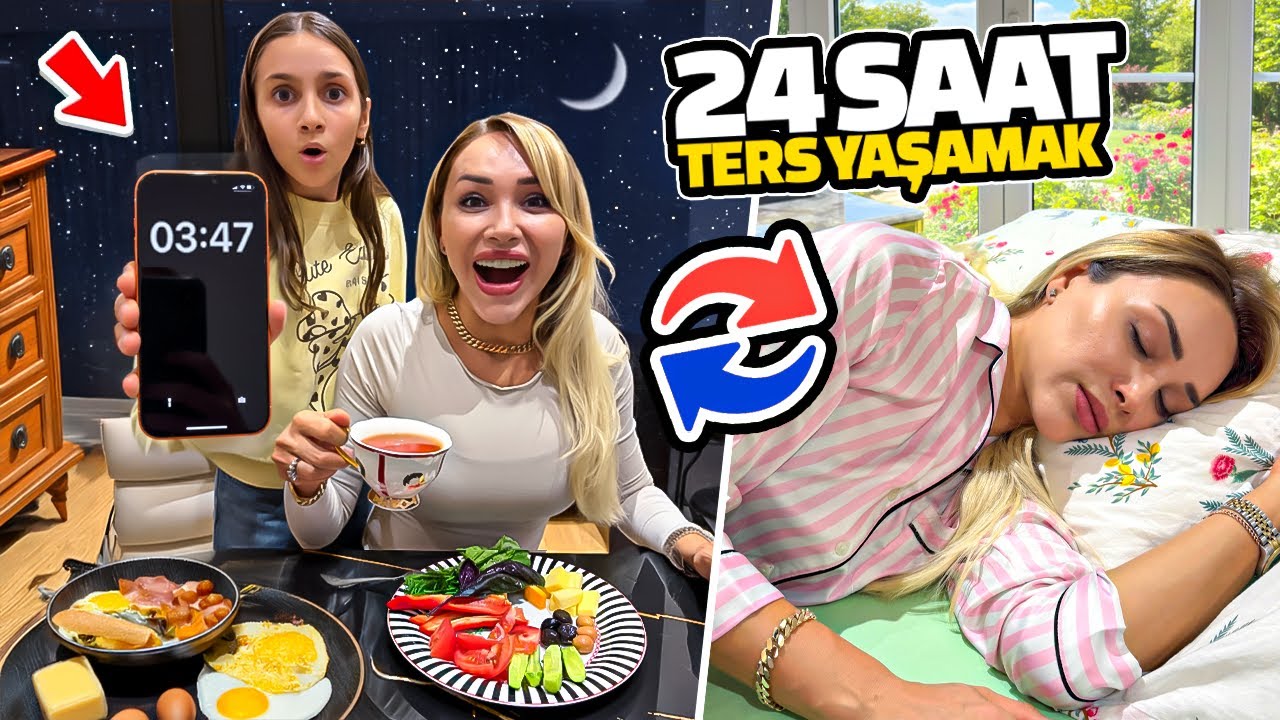 24 SAAT TERS YAŞAMAK !? GECEYİ GÜNDÜZ GÜNDÜZÜ GECE YAŞAMAK !