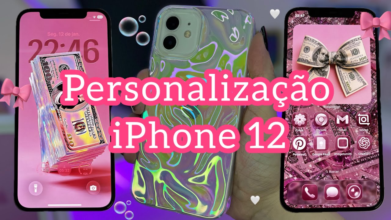 Personalização ASMR no iPhone 12 💵🤍 | Estilo Dollar Aesthetic 🎀