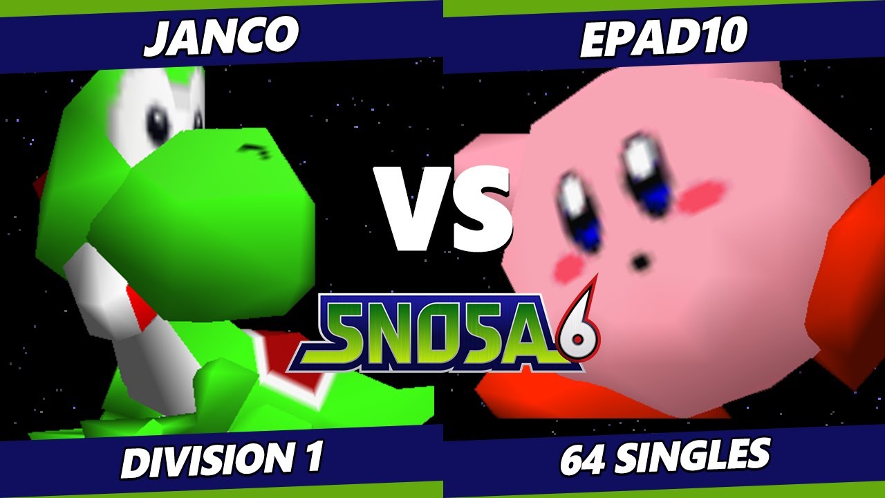 SNOSA 6 - Janco (Yoshi) Vs. epad10 (Kirby) Smash 64 - SSB64