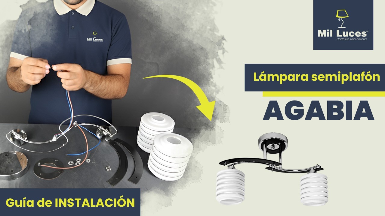 🛠 Guía de Instalación 🛠 | Lámpara Semiplafón AGABIA 002 CR | Mil Luces
