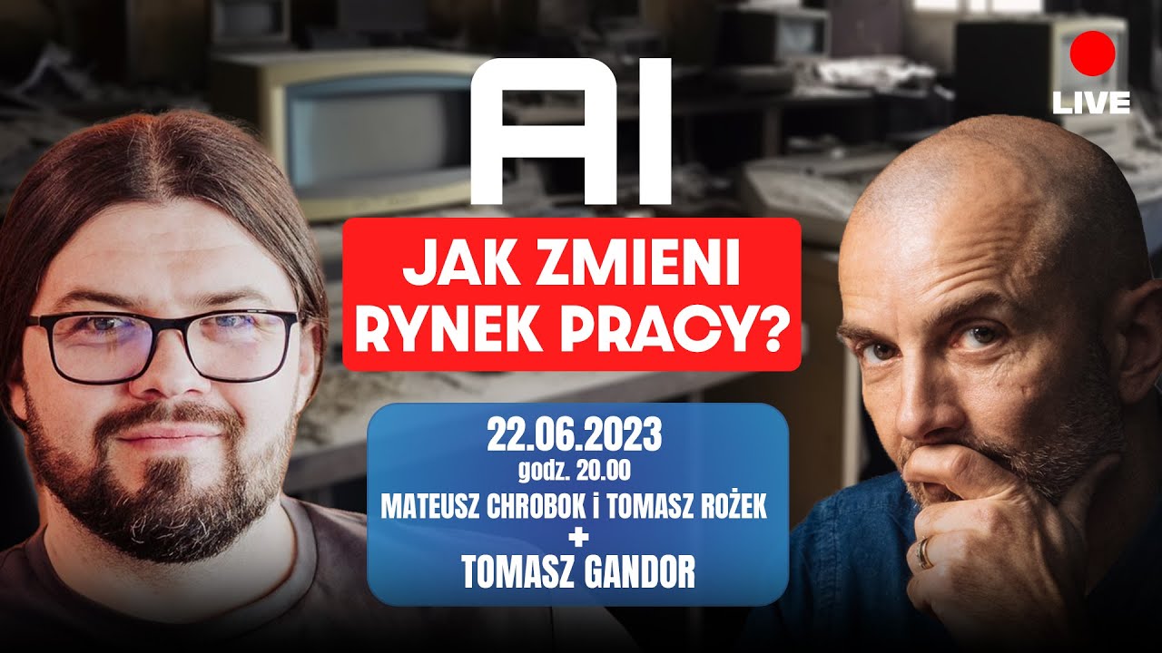 Kto straci pracę przez AI? Rozmawiają Tomasz Rożek, Mateusz Chrobok i Tomasz Gandor